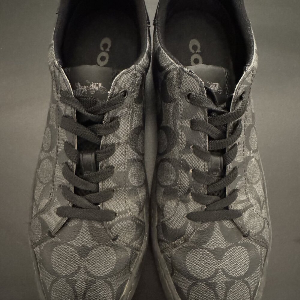 Black COACH Low Top Leather Sneakers